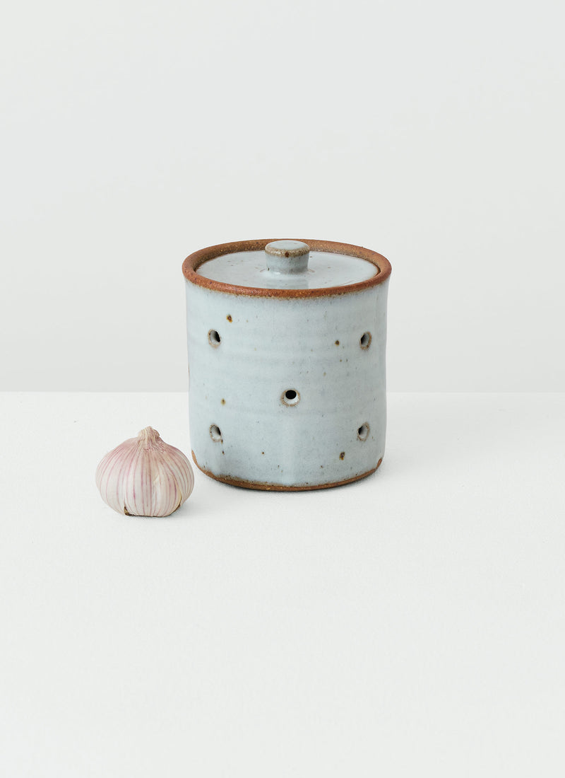 Leach Pottery Garlic Pot | Blue Nuka