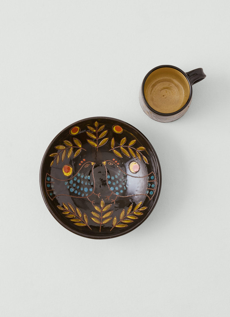 Red Wheel Studios Bird Bowl | Black/Multi