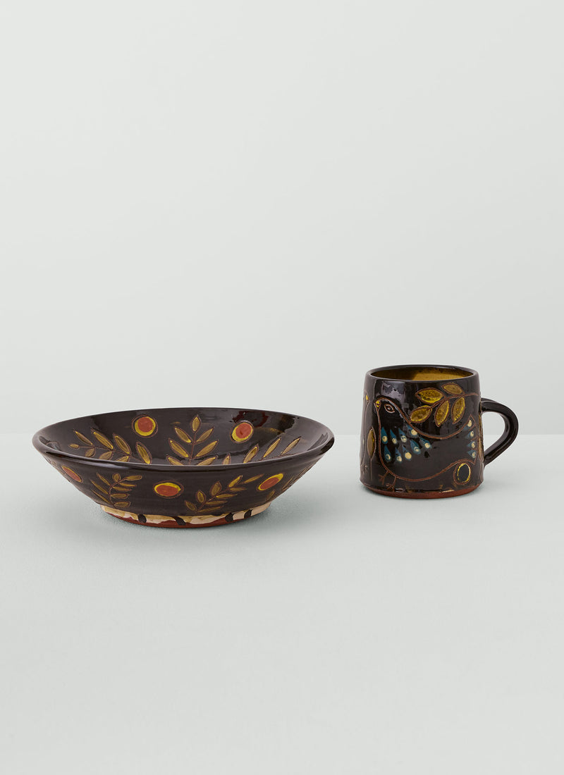 Red Wheel Studios Bird Bowl | Black/Multi