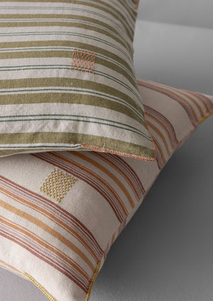Tove Stripe Cotton Cushion Cover | Apricot