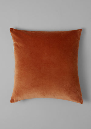 Square Velvet Cushion Cover | Soft Ginger/Natural