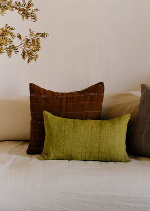 Basri Hand Embroidered Cushion Cover | Deep Honey