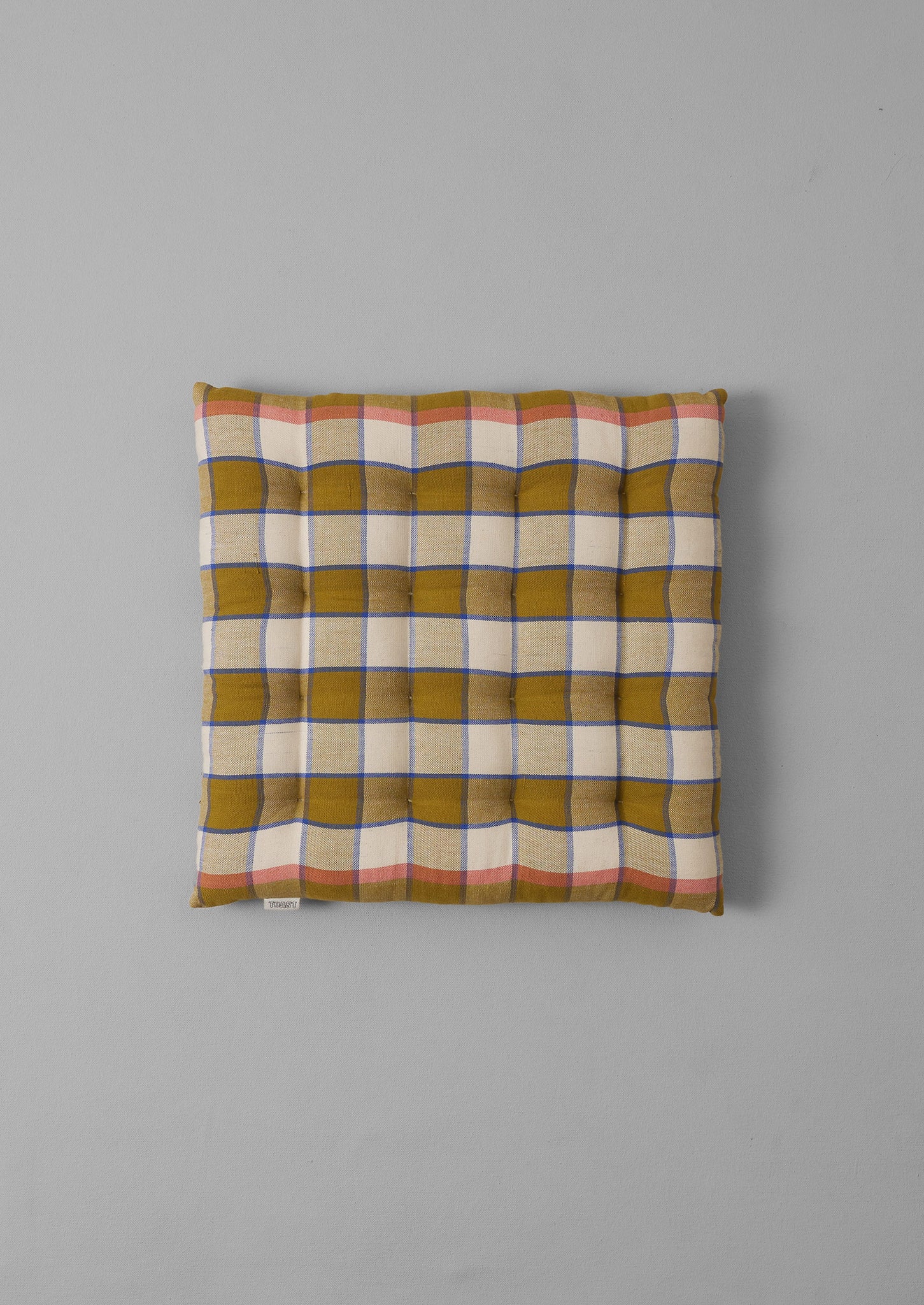 Priya Check Chair Cushion | Kelp