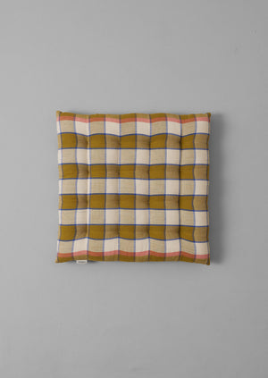 Priya Check Chair Cushion | Kelp