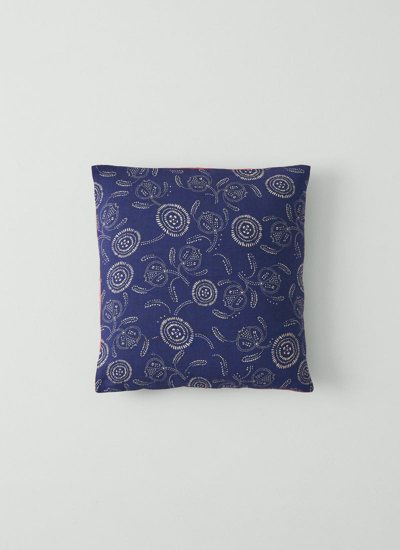 Pomegranate Print Cushion Cover | Indigo Blue/Ecru