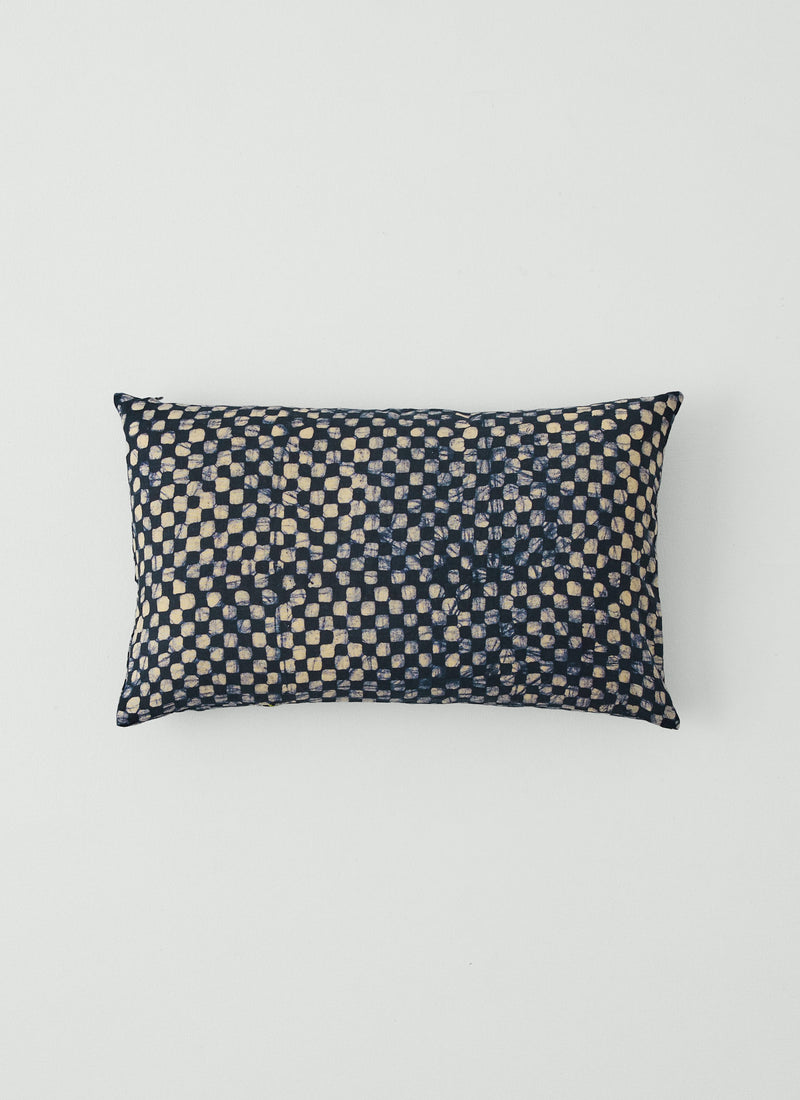 Batik Embroidered Pomegranate Cushion Cover | Provencal Blue