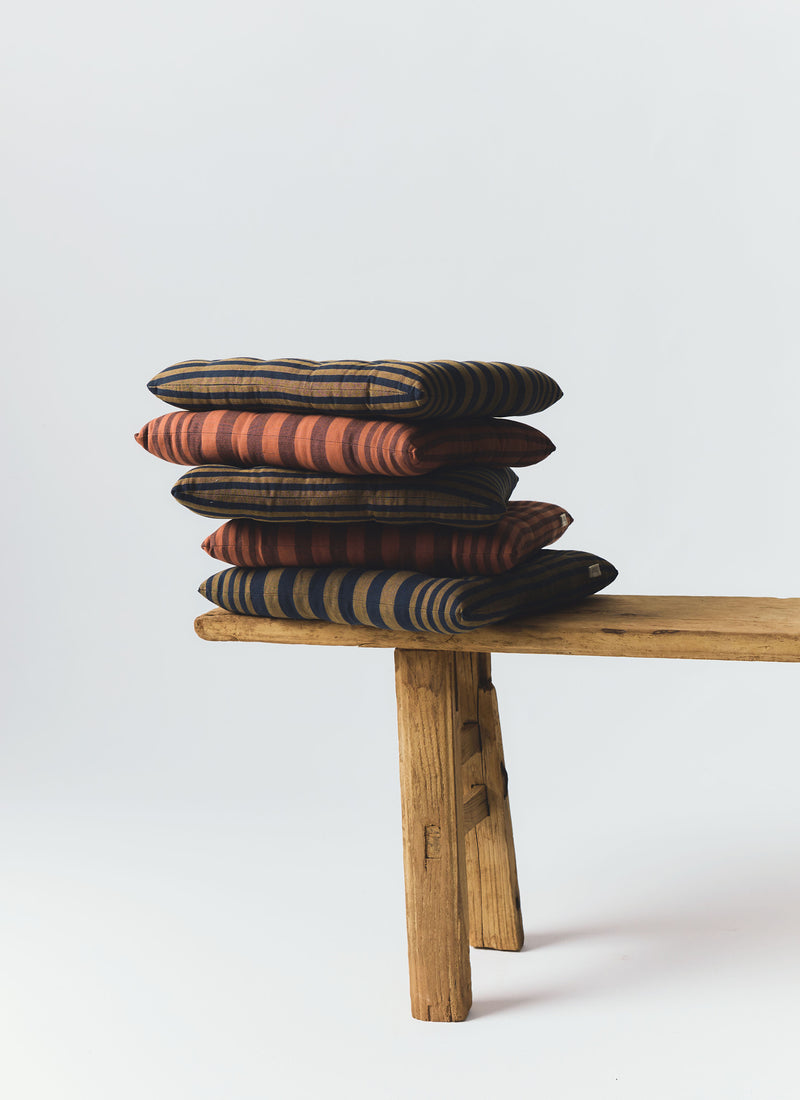 Cecile Stripe Chair Cushion | Soft Terracotta/Plum