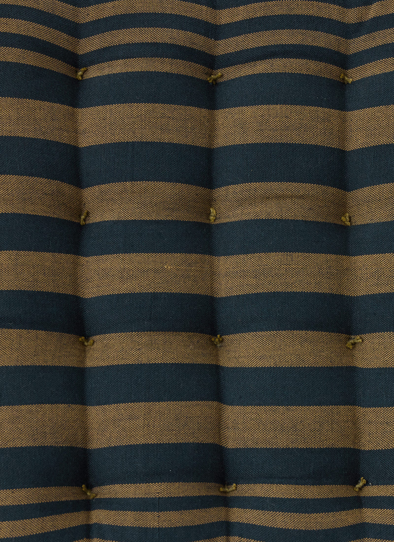 Cecile Stripe Chair Cushion | Olive/Smock Blue