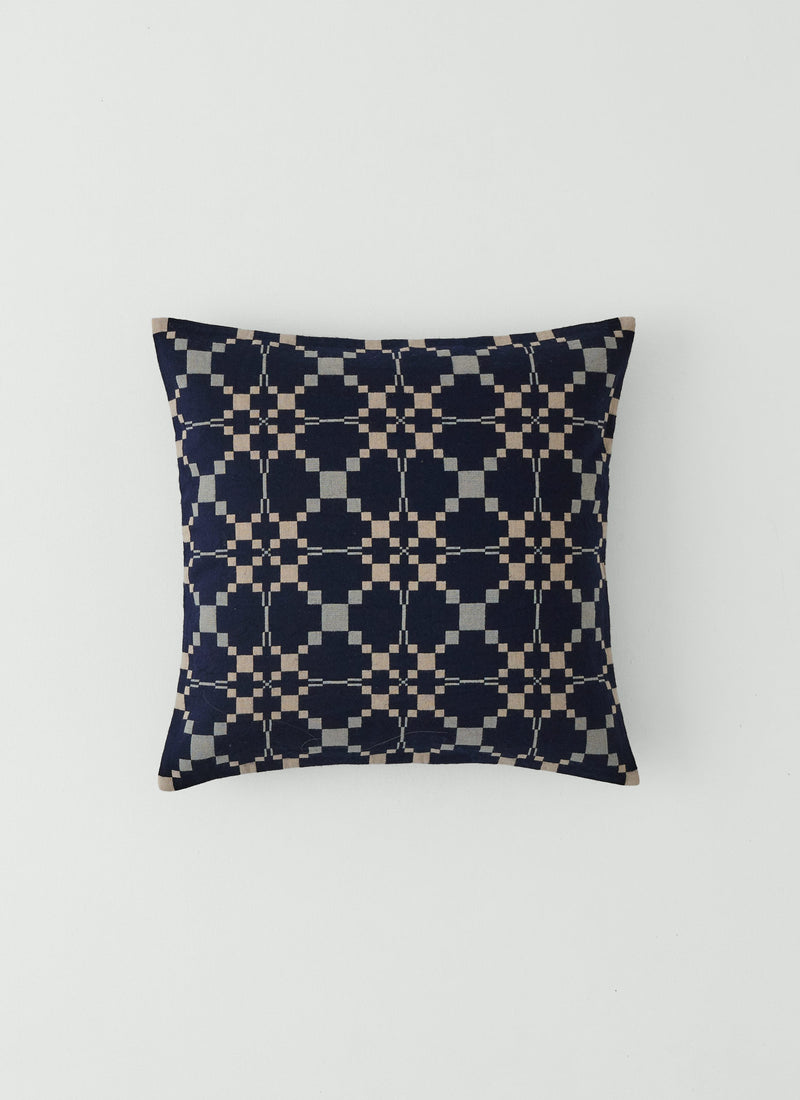Lattice Cloth Cushion Cover | Indigo