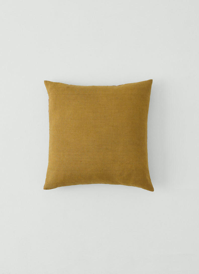 Peggy Angus Small Damask Block Print Cushion Cover | Terracotta/Mulberry