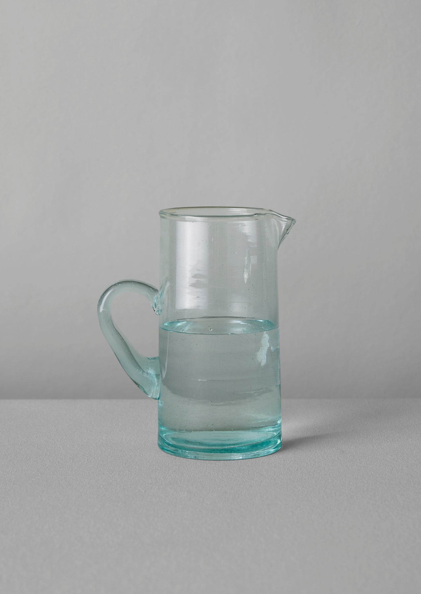 Handled Moroccan Glass Jug | Clear