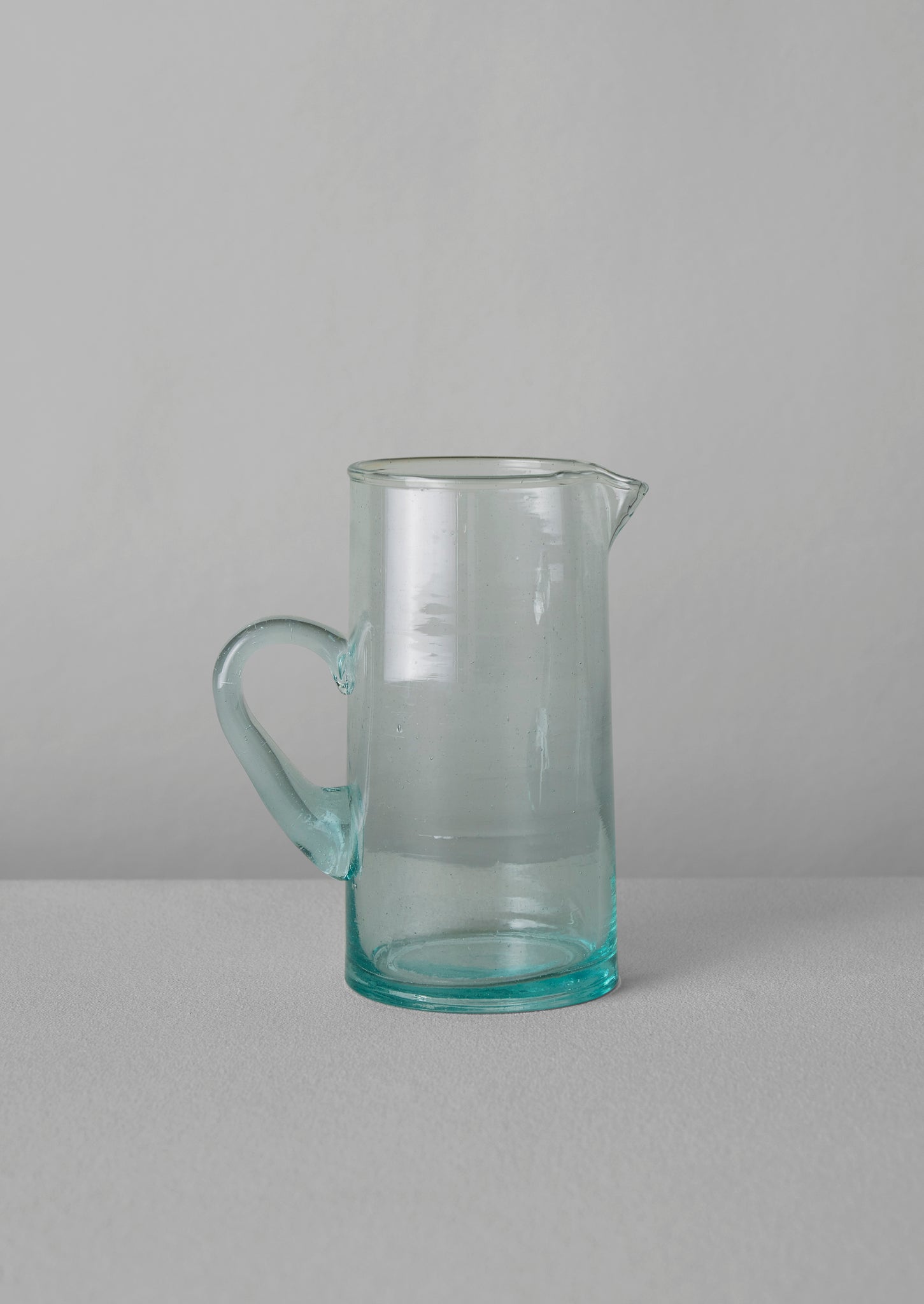 Handled Moroccan Glass Jug | Clear