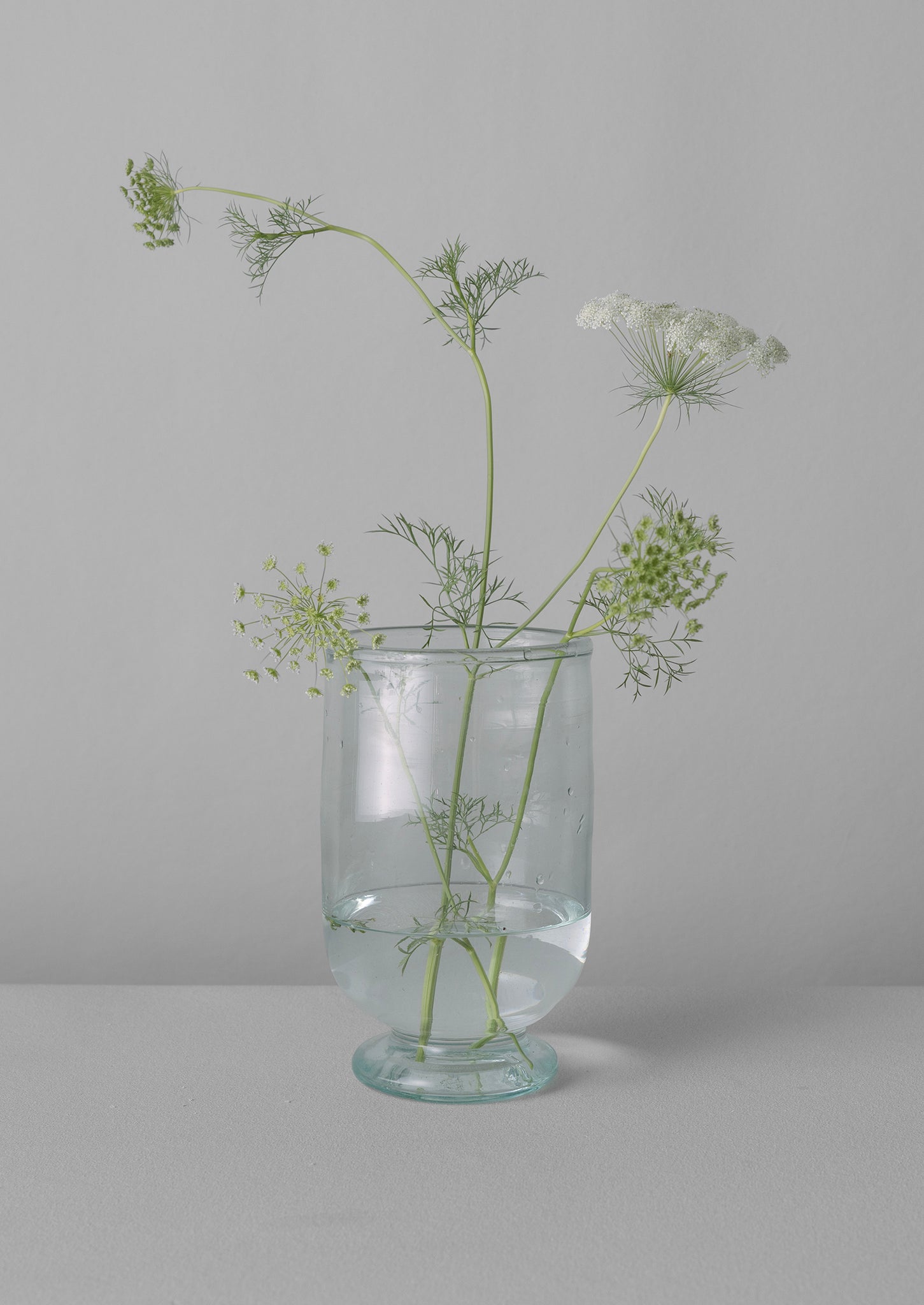 Hand Blown Footed Vase | Clear