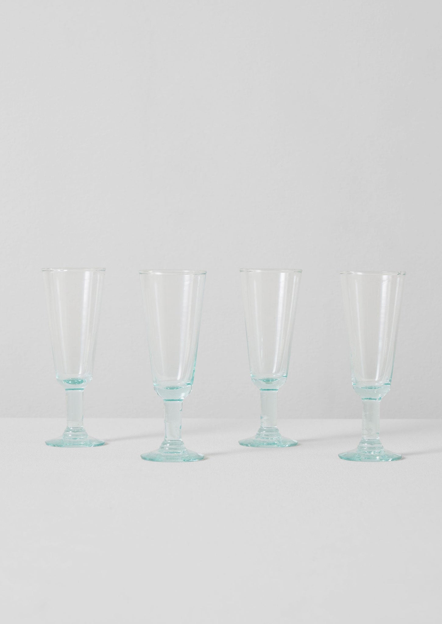 Recycled Bolivian Champagne Glasses Set | Clear