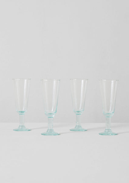 Recycled Bolivian Champagne Glasses Set Clear