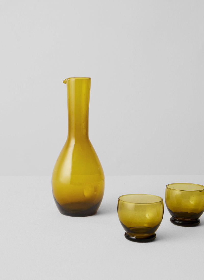 Moroccan Glass Carafe | Amber