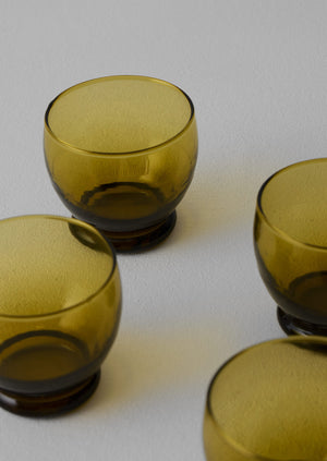 Rounded Moroccan Glasses Set | Amber