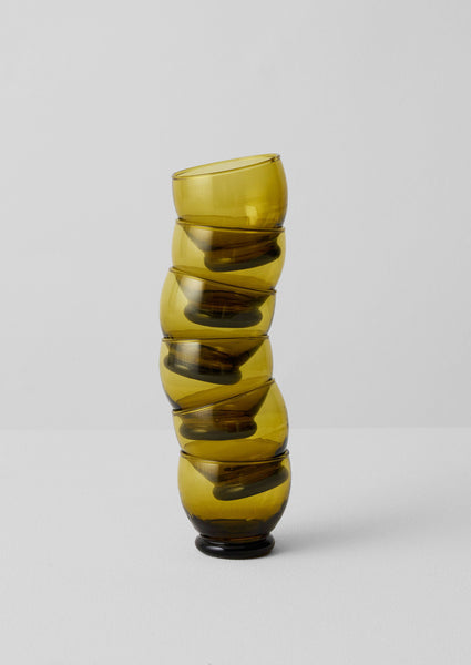 Rounded Moroccan Glasses Set Amber