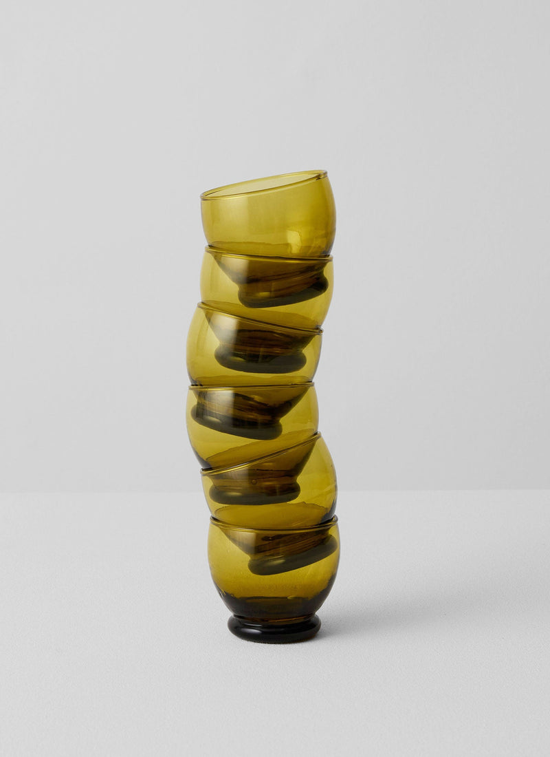 Rounded Moroccan Glasses Set | Amber