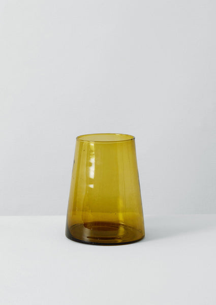 Moroccan Glass Vase Amber