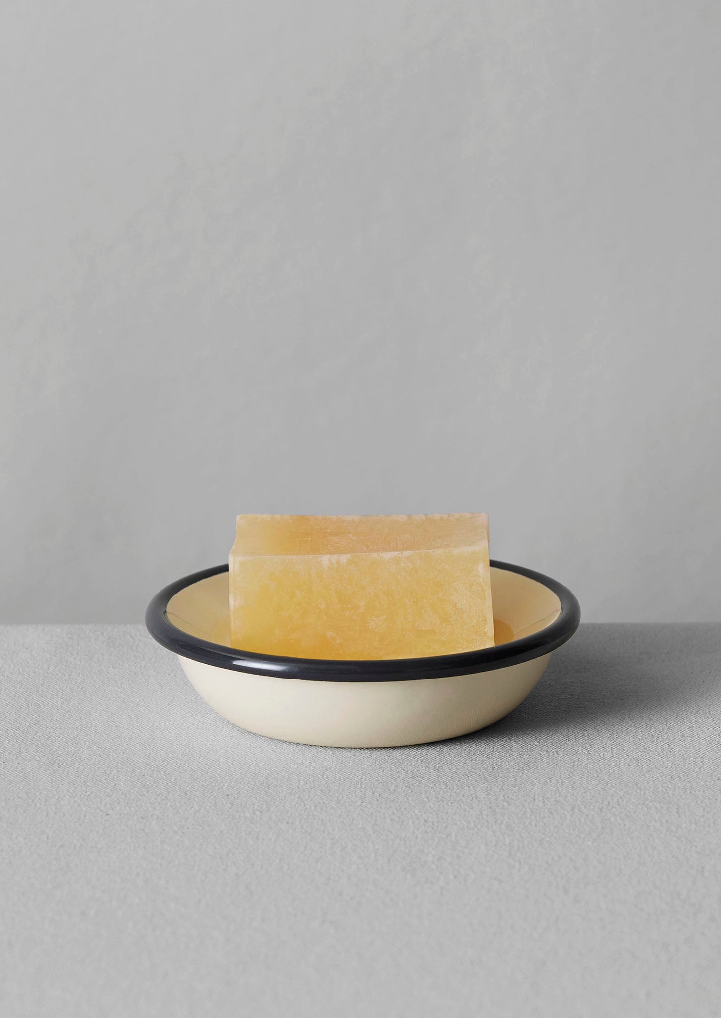 Enamel Soap Dish | Ecru/Dark Grey
