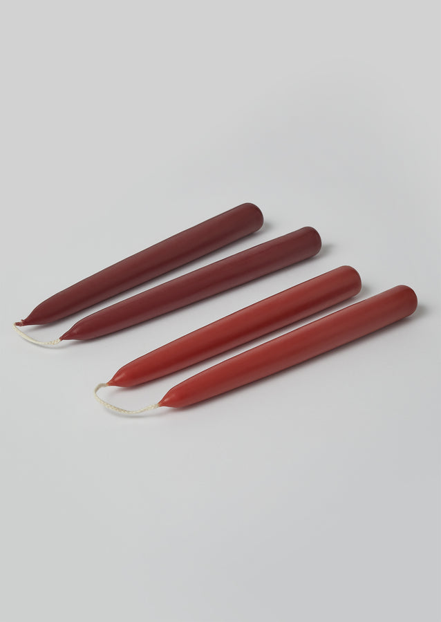 Wax Atelier Set of Four Dining Candles | Currant/Sumac