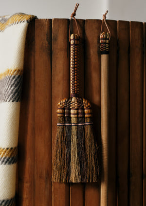 Sorghum Stripe Short Handled Brush | Cocoa