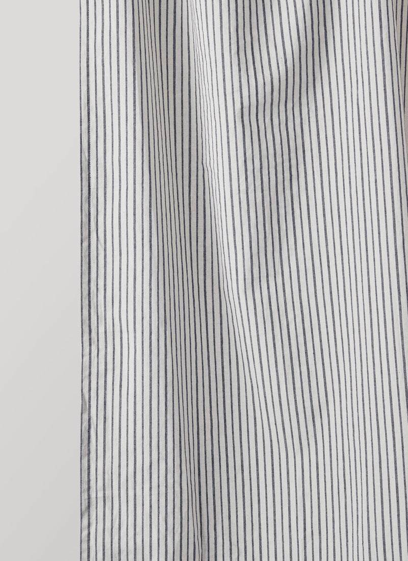 Organic Cotton Pyjama Stripe Shower Curtain | Navy/Ecru