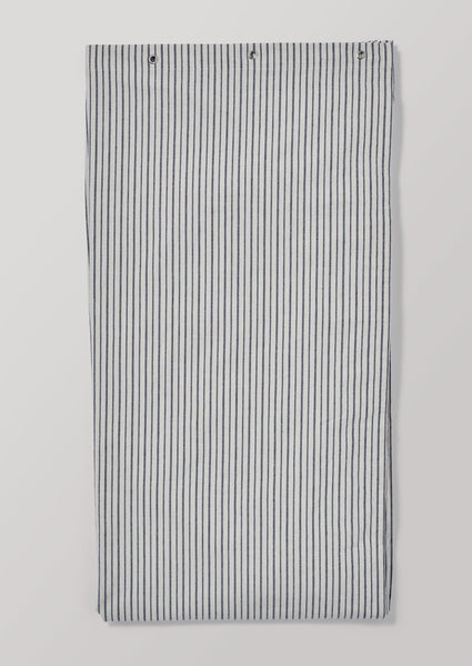 Organic Cotton Pyjama Stripe Shower Curtain Navy Ecru