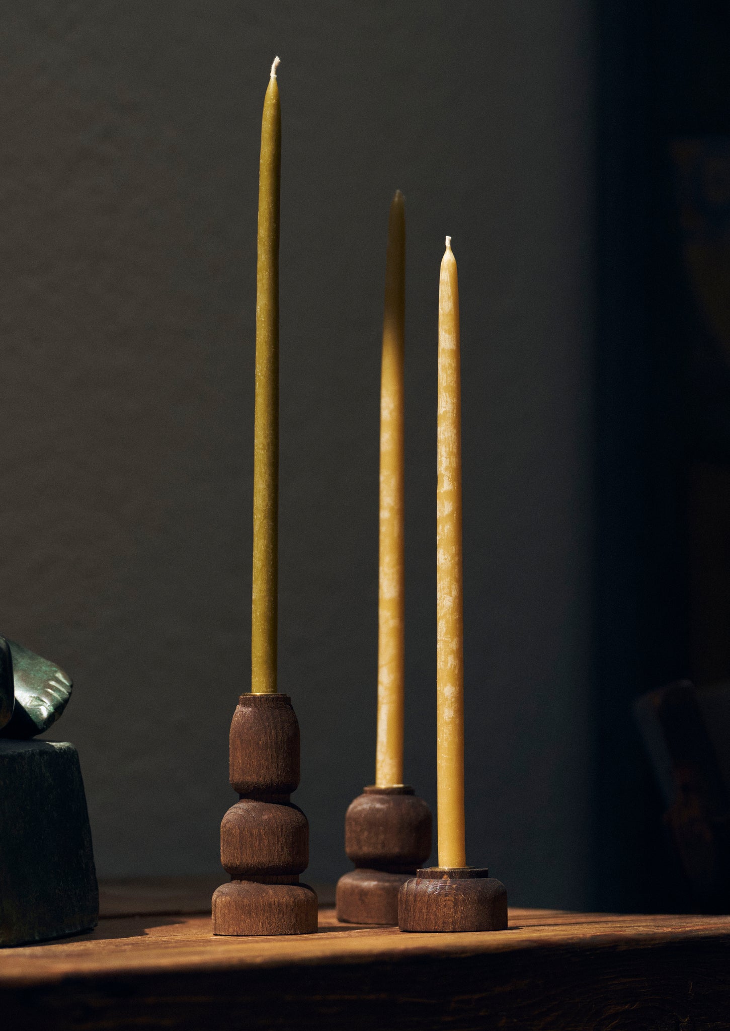 Beechwood Slim Dinner Candle Holder Set | Beech