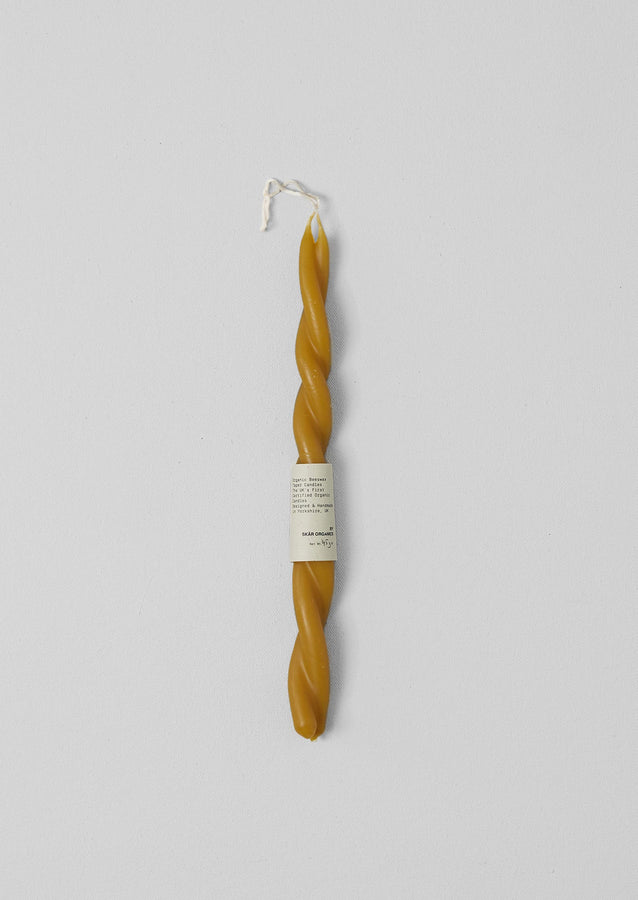 Skar Organics Beeswax Twist Dinner Candle | Natural