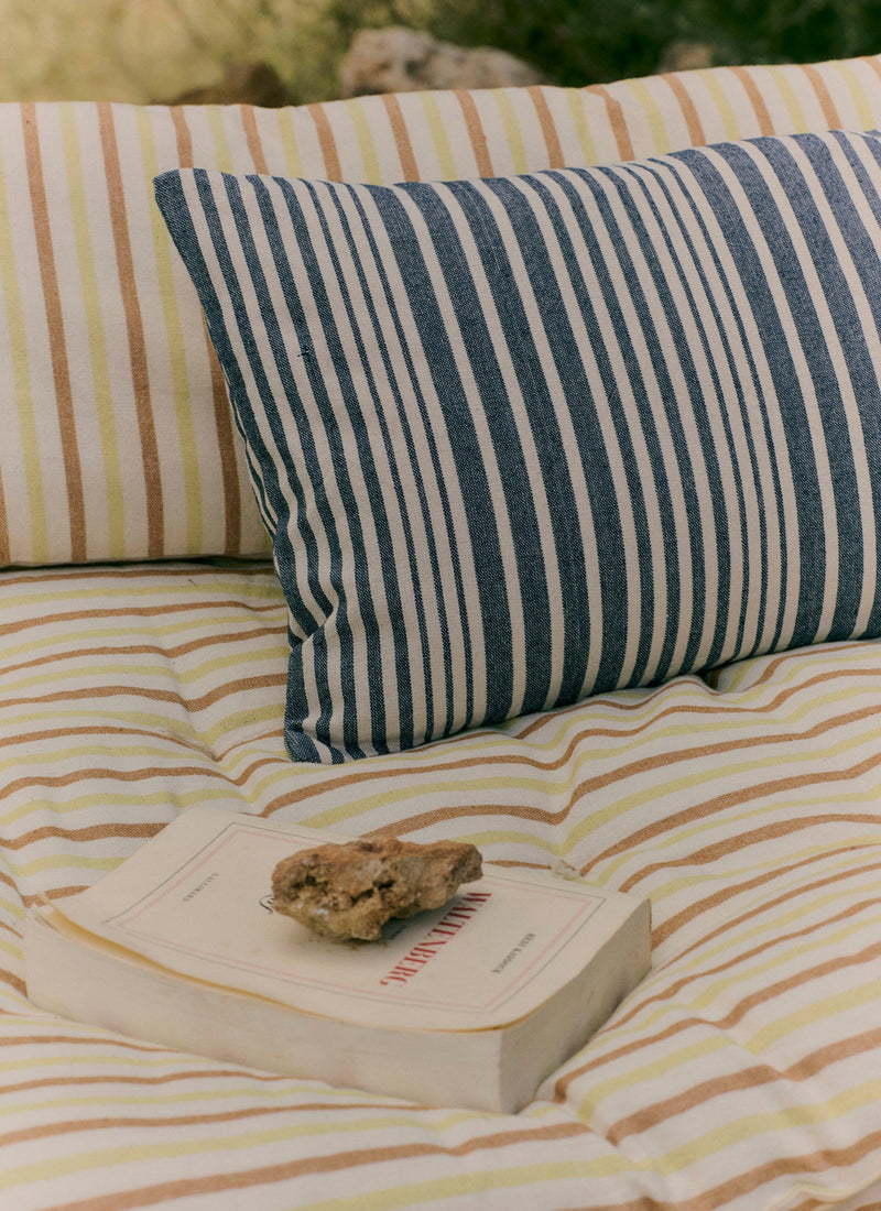 Hand Woven Stripe Summer Mattress | Ecru/Indigo