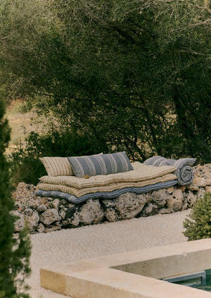 Hand Woven Stripe Summer Mattress | Ecru/Indigo