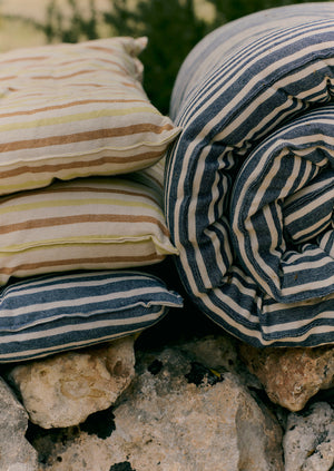 Hand Woven Stripe Summer Mattress | Ecru/Indigo