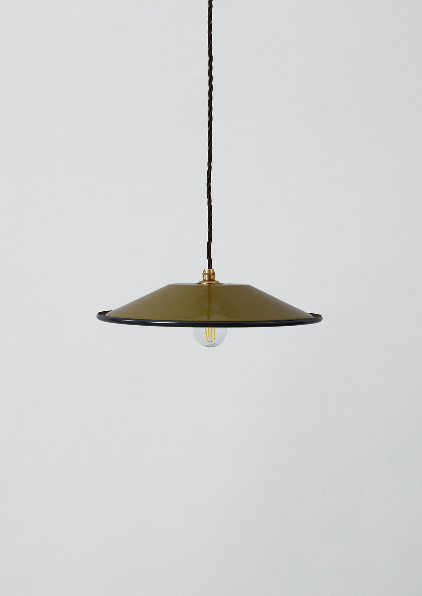 Enamel Pendant Lamp Shade | Olive