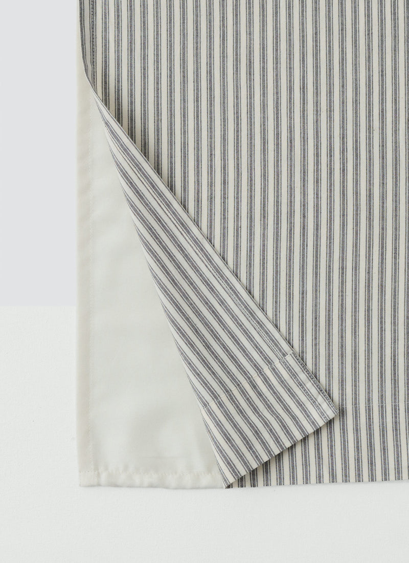 Organic Ticking Stripe Shower Curtain | Ecru/Graphite