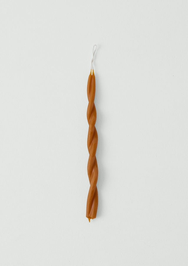 Skar Organics Beeswax Twist Dinner Candle | Paprika