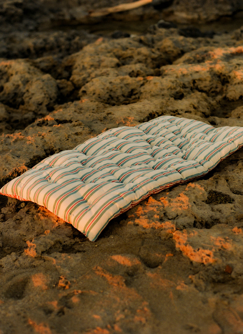 Hand Woven Market Stripe Summer Mattress | Basil/Poppy