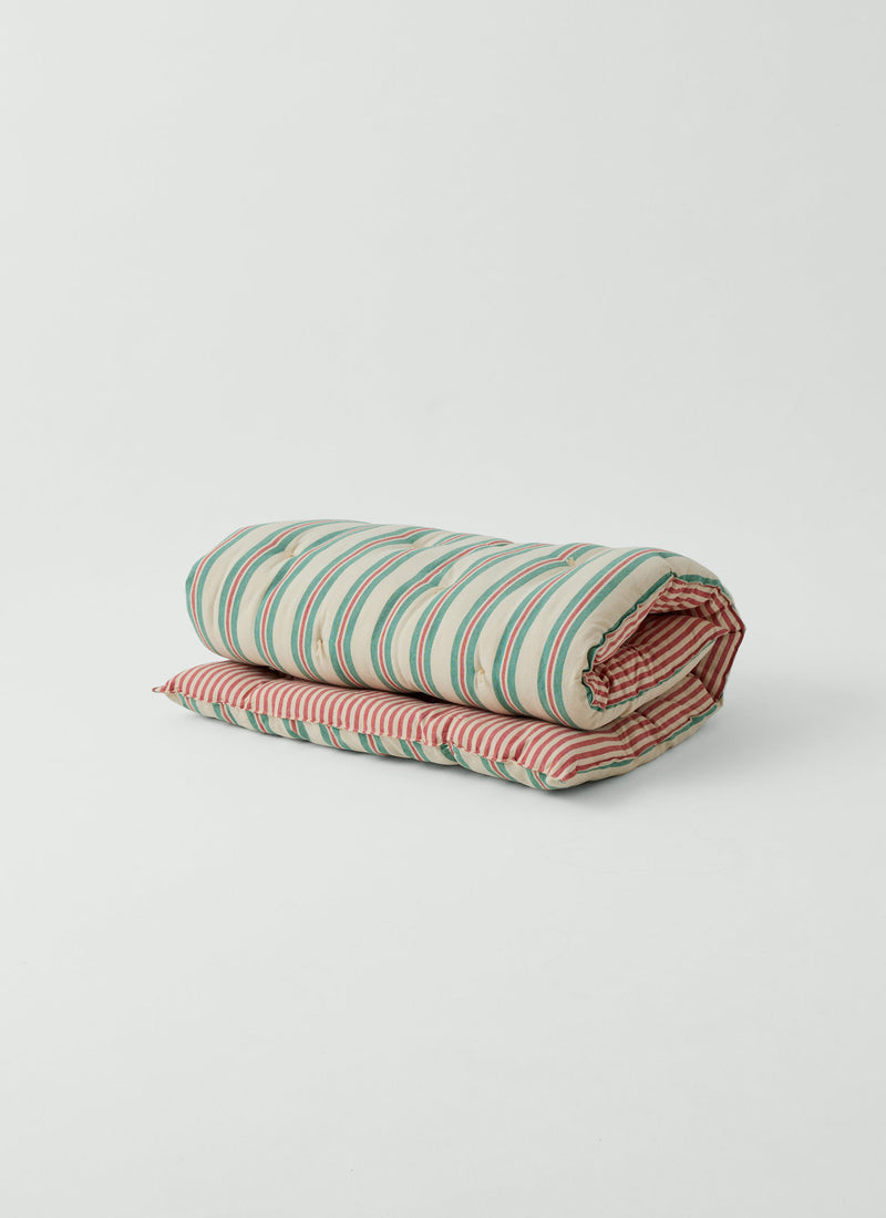 Hand Woven Market Stripe Summer Mattress | Basil/Poppy