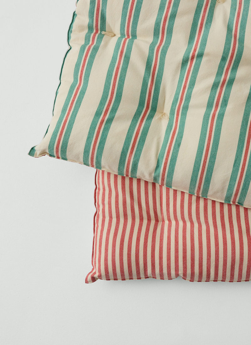 Hand Woven Market Stripe Summer Mattress | Basil/Poppy