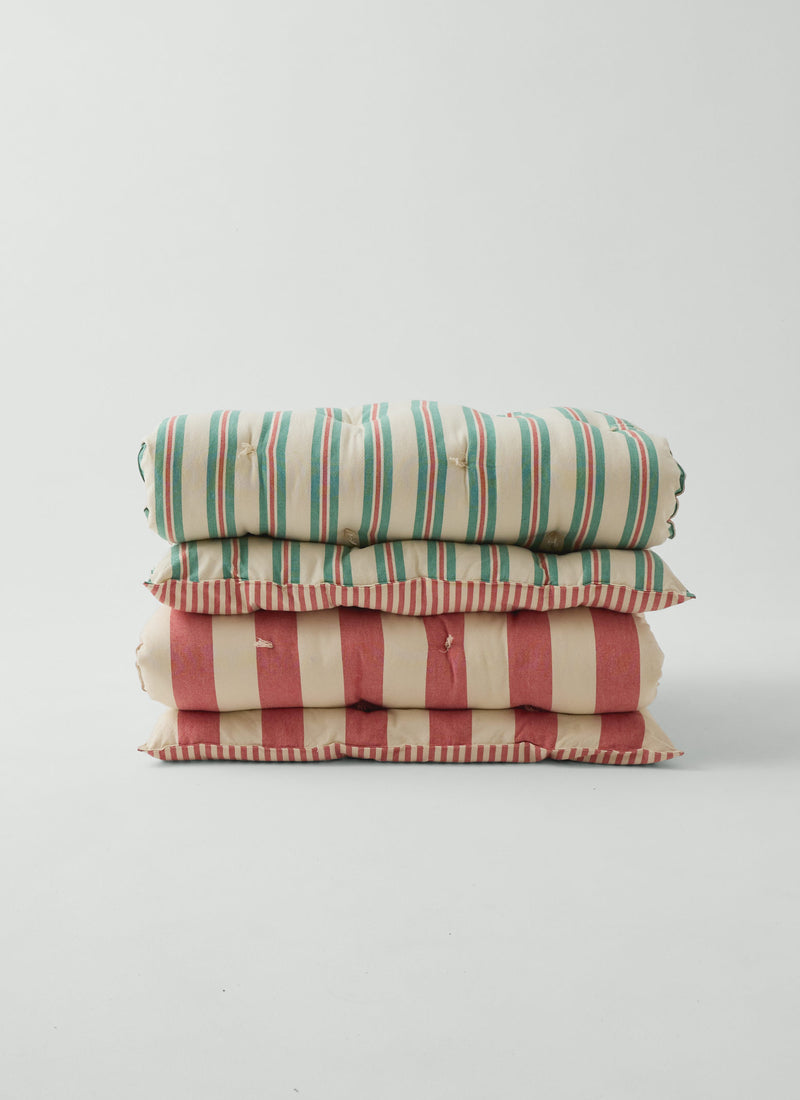 Hand Woven Market Stripe Summer Mattress | Basil/Poppy