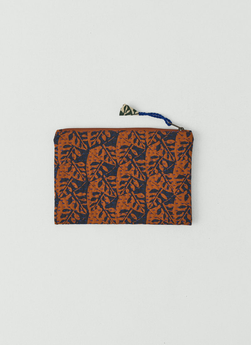 Remnant Fabric Kantha Pouch | Spice/Midnight