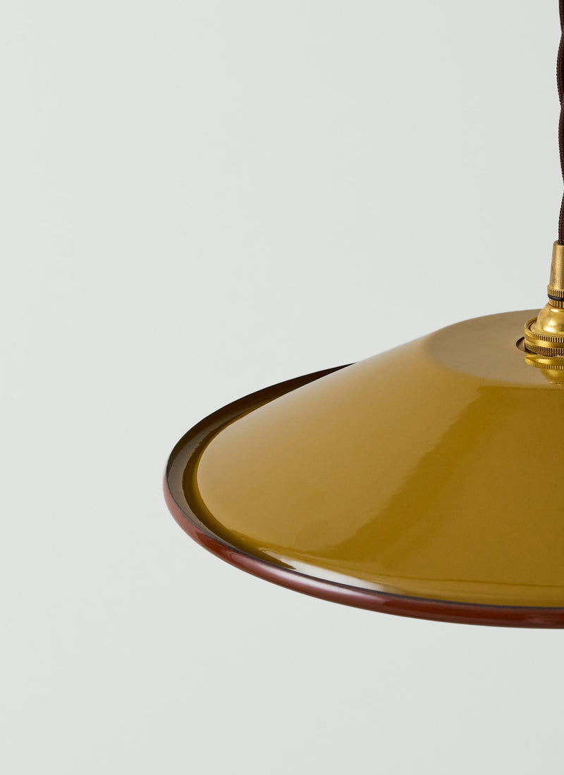 Enamel Pendant Lamp Shade | Ochre/Chestnut