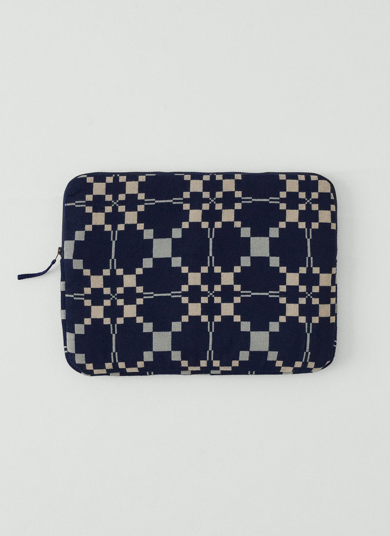 Lattice Cloth Laptop Sleeve | Indigo