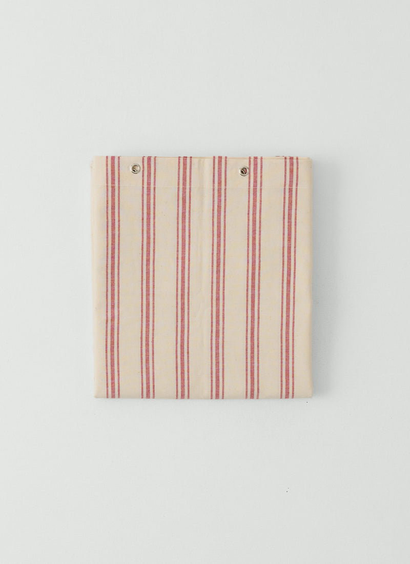 Rhode Stripe Shower Curtain | Ecru/Poppy