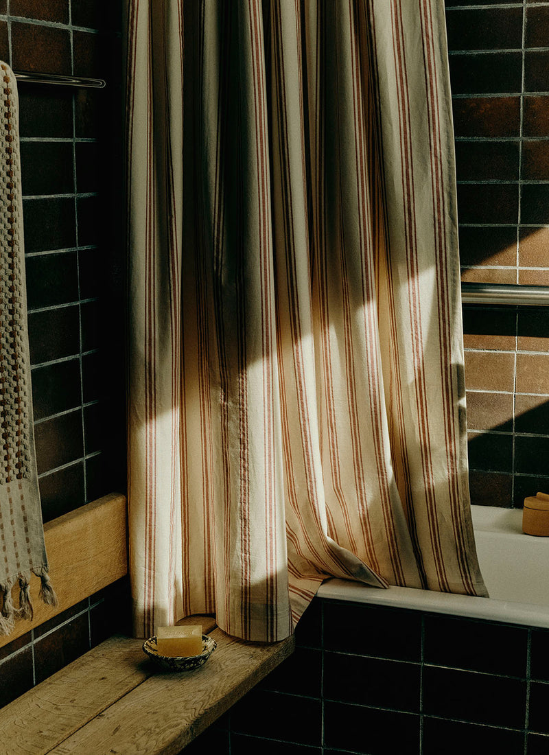 Chickpea Hand Finished Cotton Towel | Stone/Terracotta