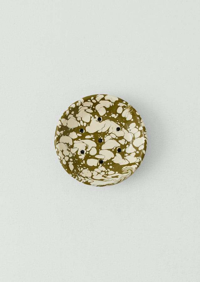 Splatter Enamel Platter | Olive/Ecru | TOAST