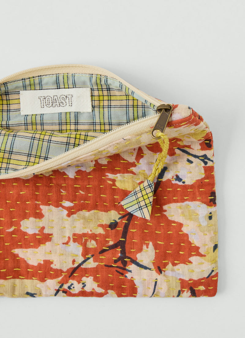 Remnant Fabric Kantha Pouch | Burnt Ginger/Mimosa