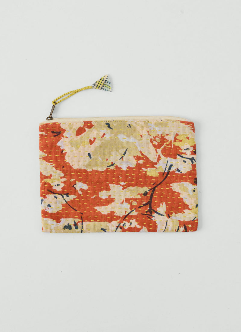 Remnant Fabric Kantha Pouch | Burnt Ginger/Mimosa