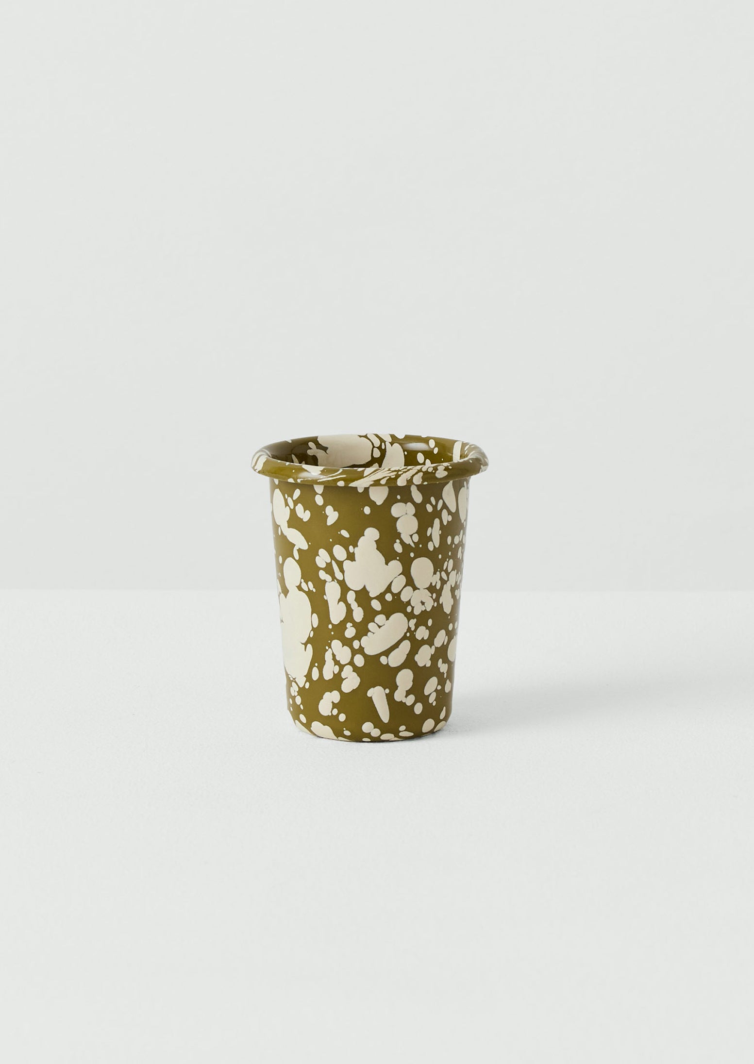 Splatter Enamel Toothbrush Tumbler | Olive/Ecru | TOAST
